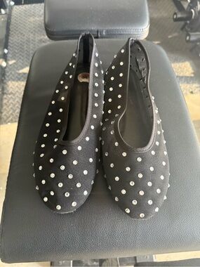 Black Studded Ballet Flats
